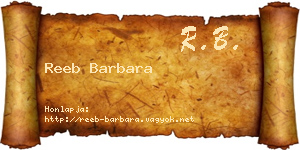 Reeb Barbara névjegykártya